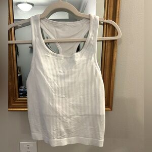 Lululemon ebb to street cropped tank, white, size 12